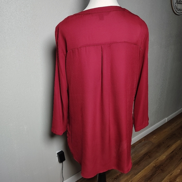 Zac & Rachel Burgundy Velvet Blouse Medium - Picture 3 of 4